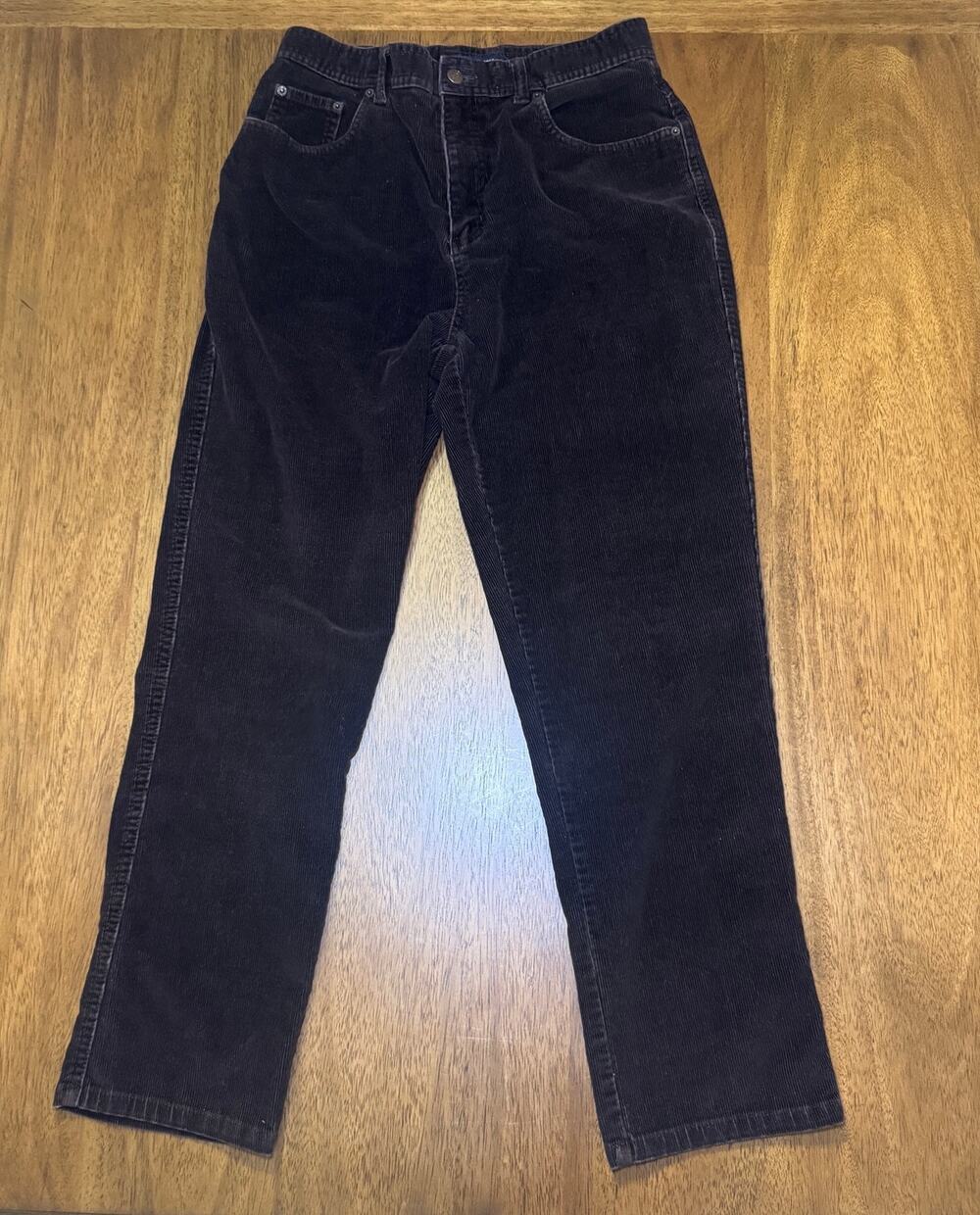 Vintage 90s Bill Blass Womens 10 Brown Corduroy Pants Stretch Straight Leg